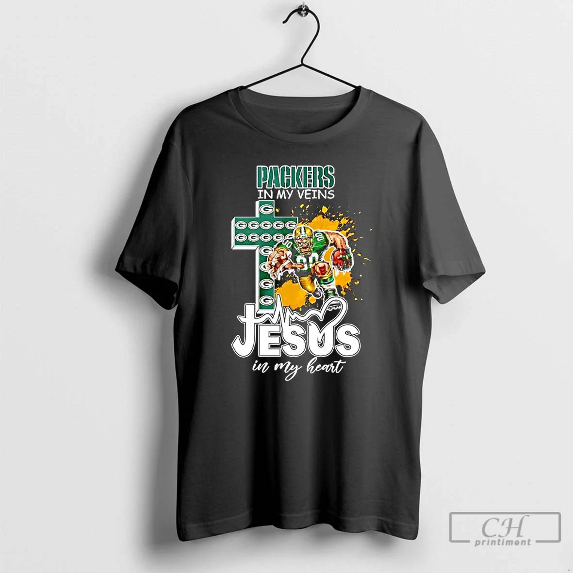 Classic Green Bay Packers My Veins Jesus My Heart Features Football Player T-Shirts, Hoodie, Sweatshirt - T-Shirt, Sweatshirt, Hoodie