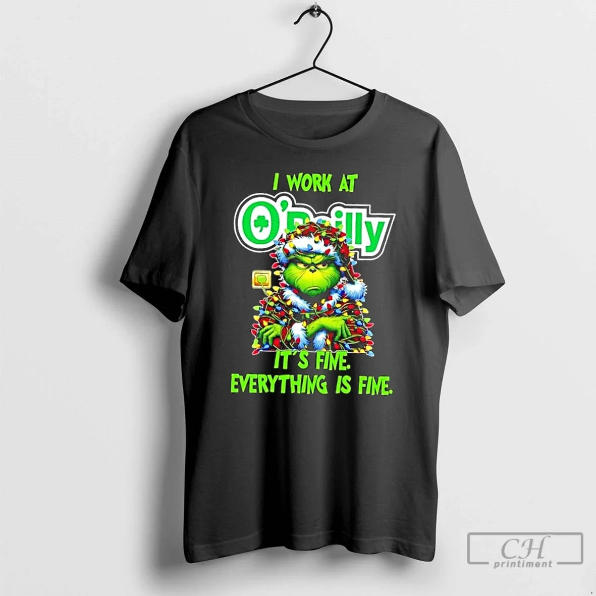Classic Grinch Tree I Work Oreilly Auto Parts Fine Everything Is Fine T-Shirts, Hoodie, Sweatshirt - T-Shirt, Sweatshirt, Hoodie