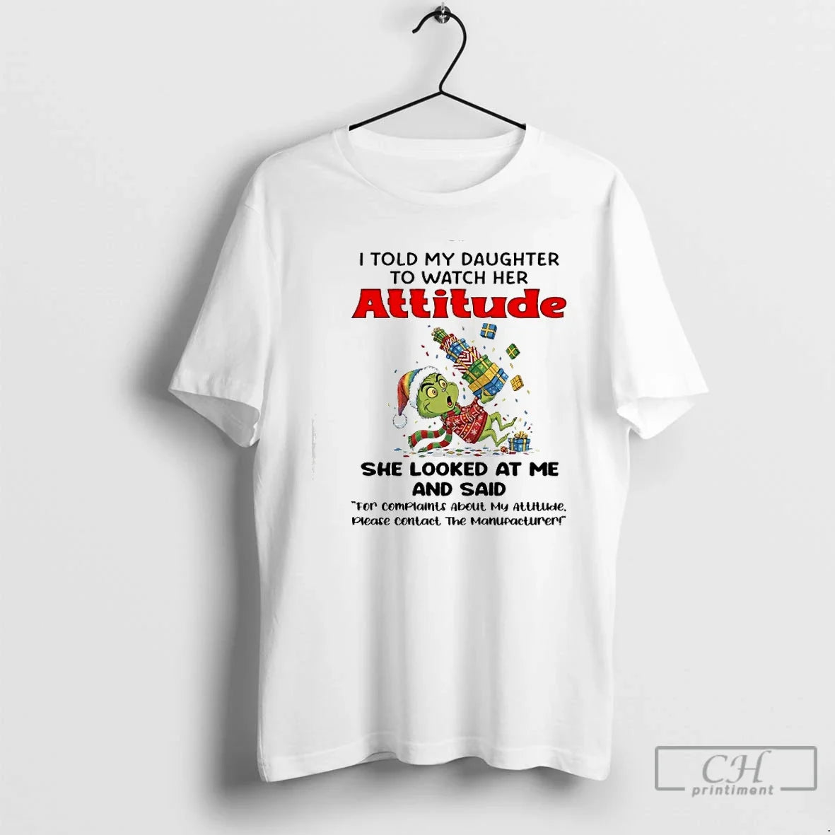 Classic Grinch I Told My Daughter Watch Her Attitude T-Shirts, Hoodie, Sweatshirt - T-Shirt, Sweatshirt, Hoodie