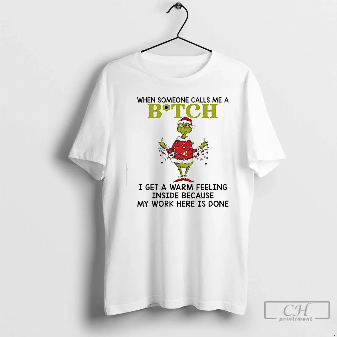 Classic Grinch Lights When Someone Calls Me Bitch I Get Warm Feeling Inside T-Shirts, Hoodie, Sweatshirt - T-Shirt, Sweatshirt, Hoodie