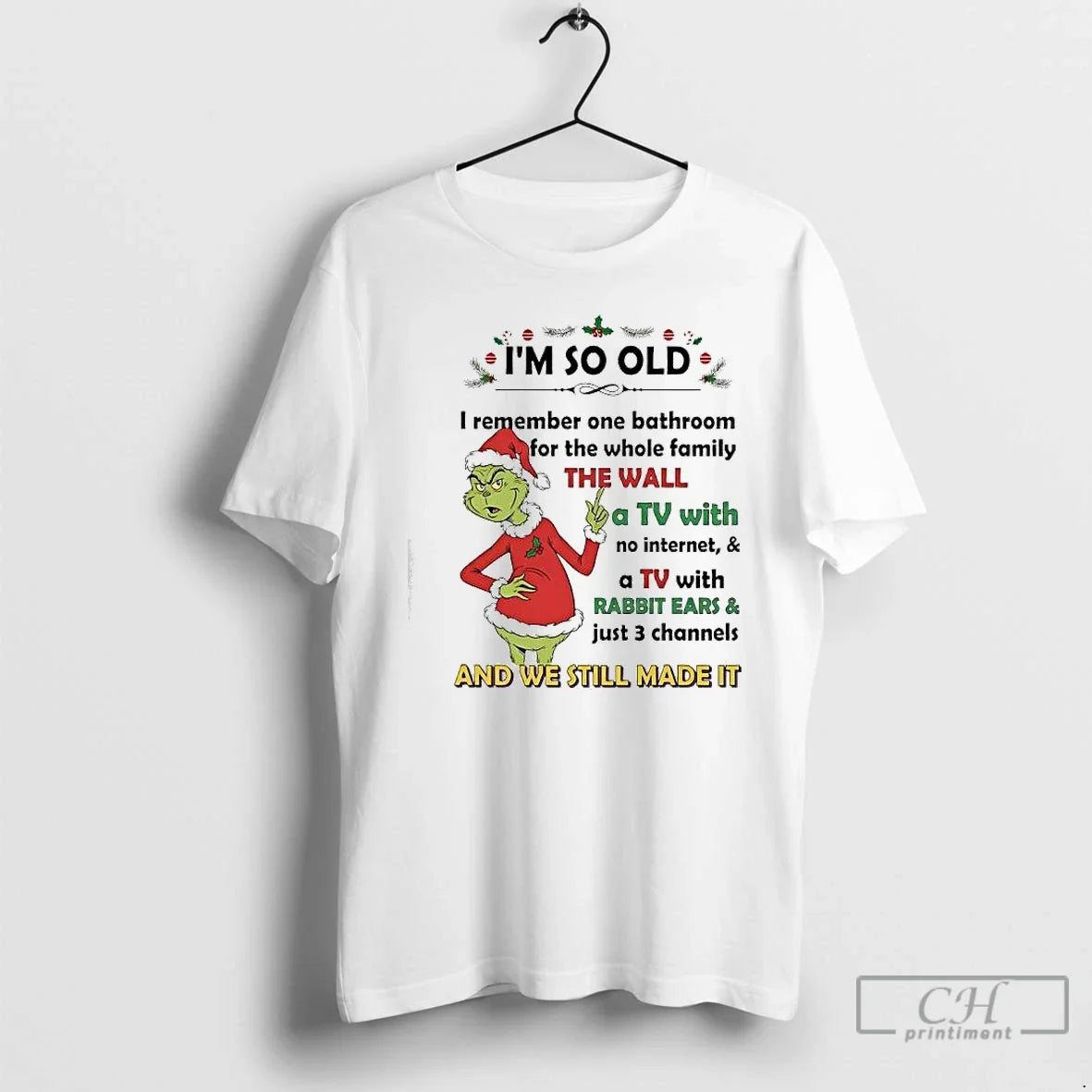 Classic Grinch Santa Im So Old I Remember One Bathroom Whole Family T-Shirts, Hoodie, Sweatshirt - T-Shirt, Sweatshirt, Hoodie