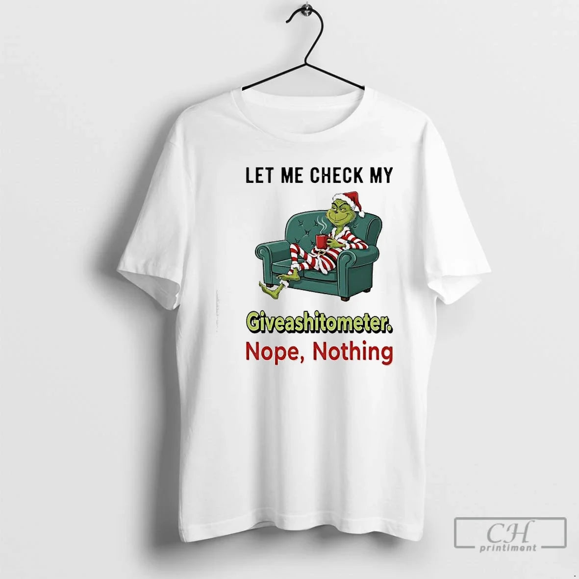 Classic Grinch Xmas Let Me Check My Giveashitometer Nope Nothing T-Shirts, Hoodie, Sweatshirt - T-Shirt, Sweatshirt, Hoodie