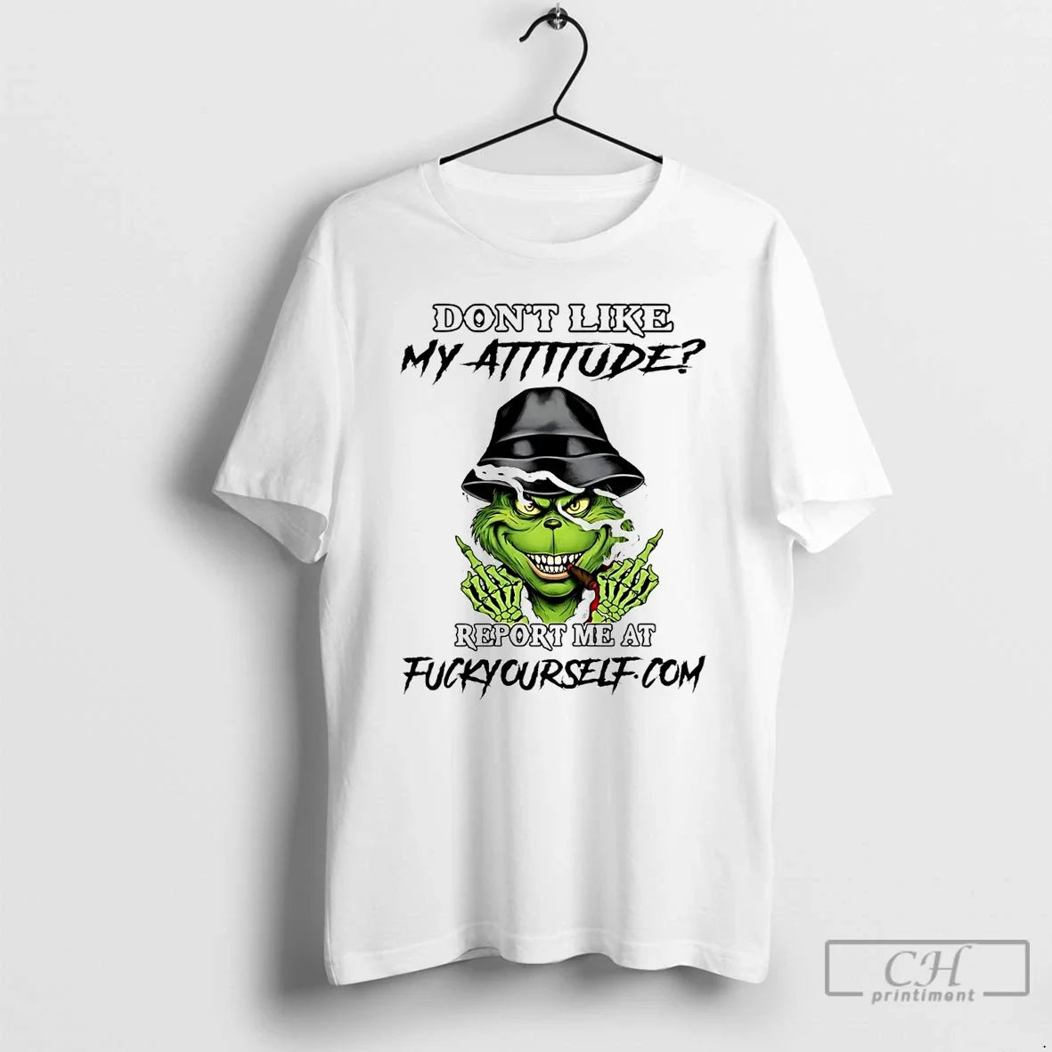 Classic Grinch Dont Like My Attitude Report Me Fuck Yourself T-Shirts, Hoodie, Sweatshirt - T-Shirt, Sweatshirt, Hoodie