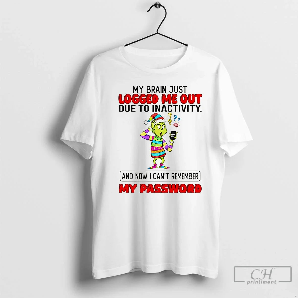 Classic Grinch My Brain Just Logged Me Out Due Inactivity My Password T-Shirts, Hoodie, Sweatshirt - T-Shirt, Sweatshirt, Hoodie