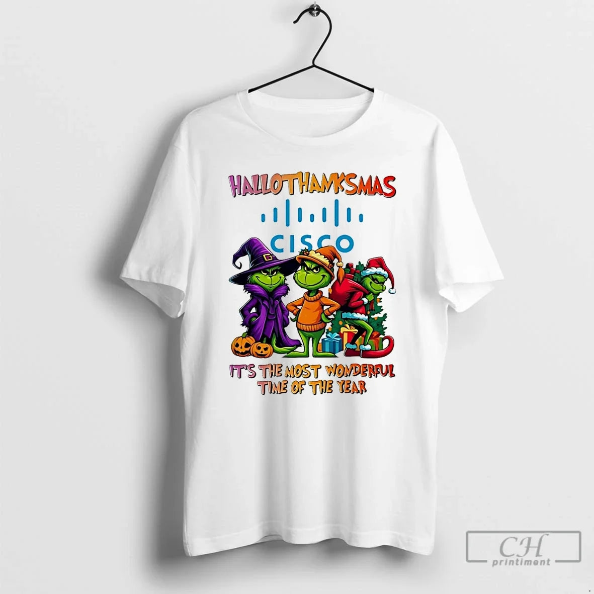 Classic Grinch X Cisco Most Time Year 2025 Happy Hallothanksmas T-Shirts, Hoodie, Sweatshirt - T-Shirt, Sweatshirt, Hoodie