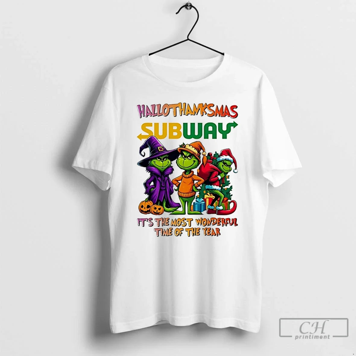 Classic Grinch X Subway Most Time Year 2025 Happy Hallothanksmas T-Shirts, Hoodie, Sweatshirt - T-Shirt, Sweatshirt, Hoodie