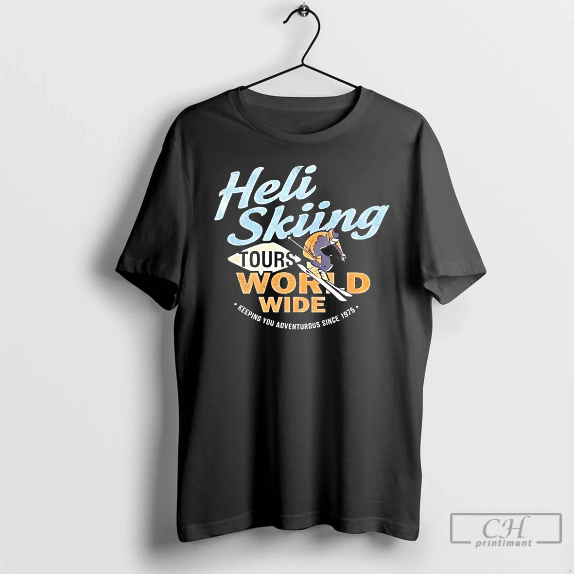 Classic Heli Skiing Tours World Wide 1975 T-Shirts, Hoodie, Sweatshirt - T-Shirt, Sweatshirt, Hoodie