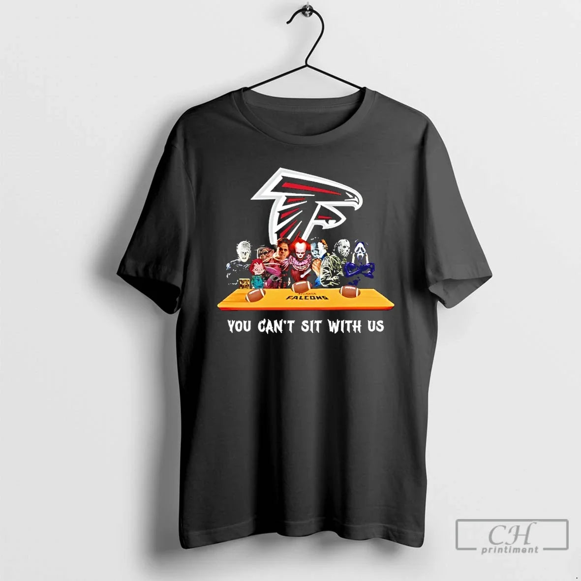 Classic Horror Movie Characters You Cant Sit Us Atlanta Falcons Halloween T-Shirts, Hoodie, Sweatshirt - T-Shirt, Sweatshirt, Hoodie