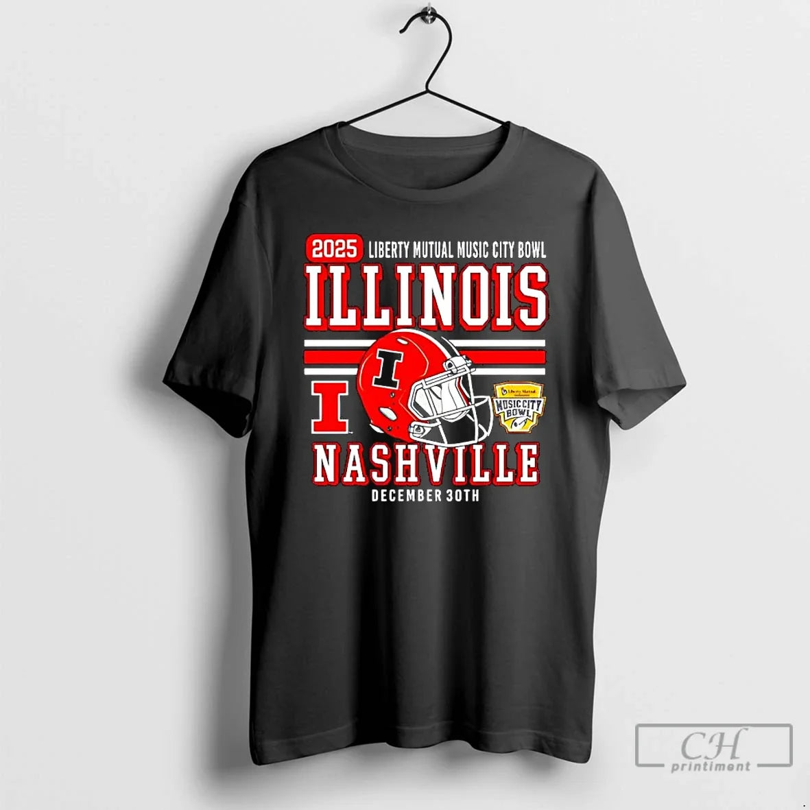 Classic Illinois Football 2025 Liberty Mutual Music City Bowl Dec 30th T-Shirts, Hoodie, Sweatshirt - T-Shirt, Sweatshirt, Hoodie
