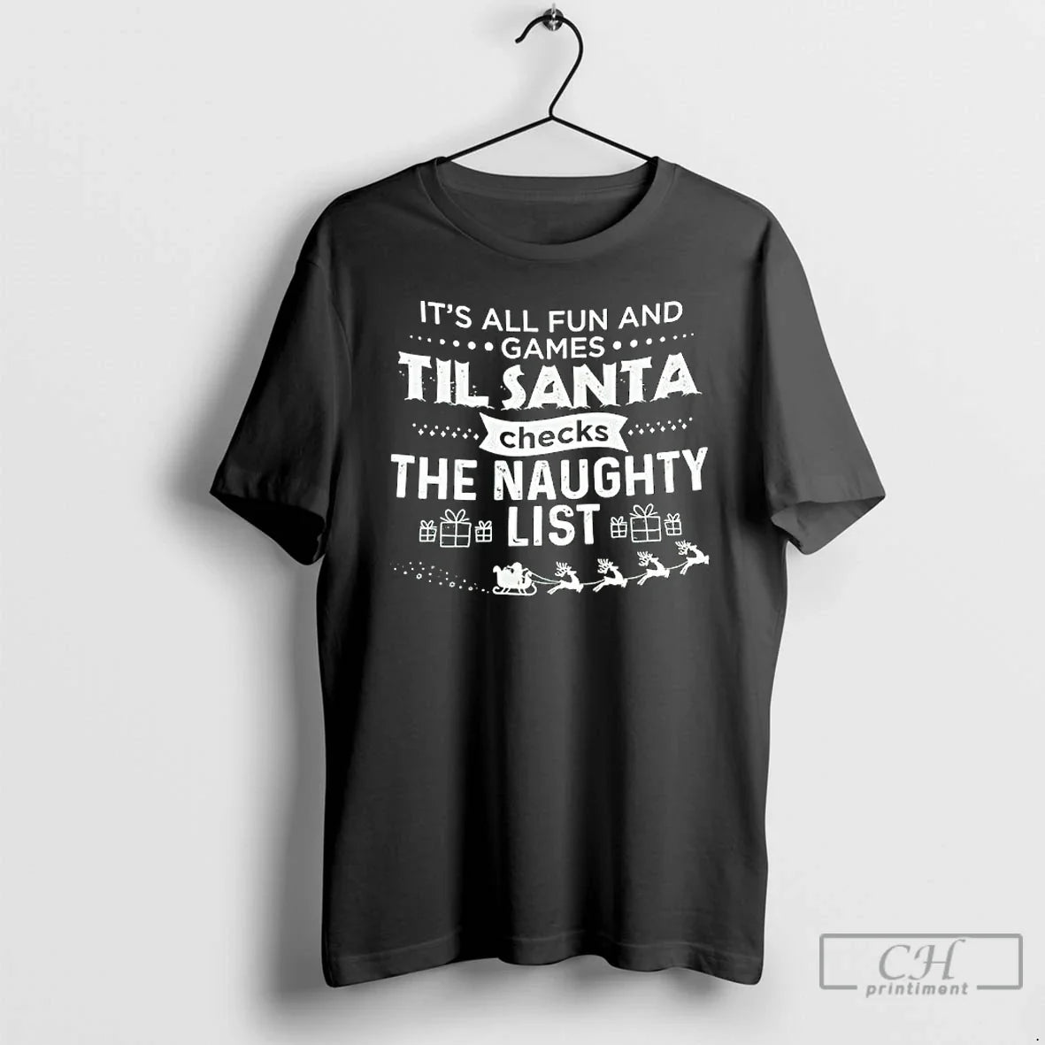 Classic All Fun Games Til Santa Checks Naughty List T-Shirts, Hoodie, Sweatshirt - T-Shirt, Sweatshirt, Hoodie