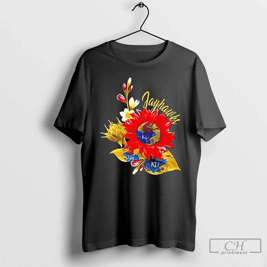 Classic Kansas Jayhawks Football X Sunflower Floral T-Shirts, Hoodie, Sweatshirt - T-Shirt, Sweatshirt, Hoodie