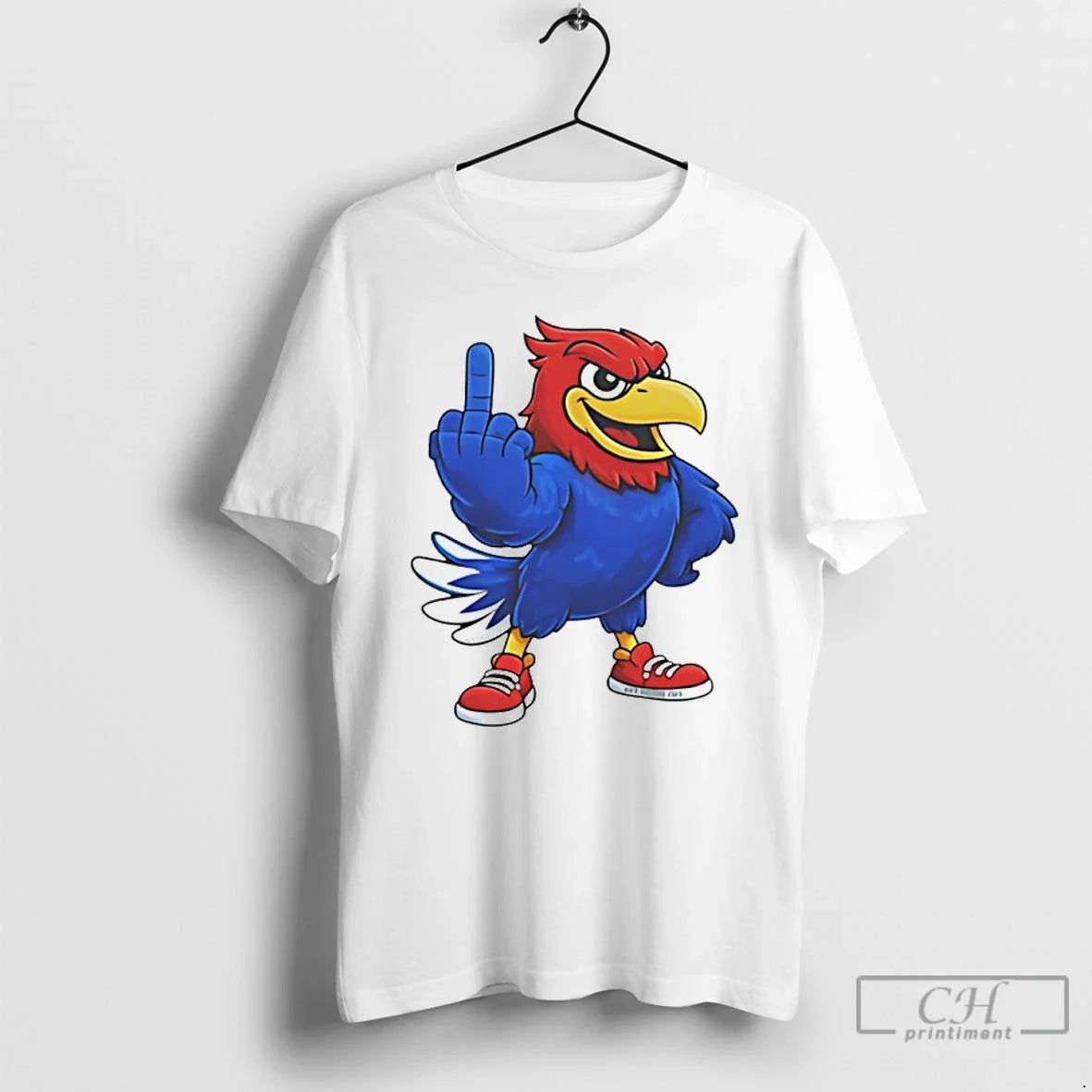 Classic Kansas Jayhawks Middle Finger Mascot T-Shirts, Hoodie, Sweatshirt - T-Shirt, Sweatshirt, Hoodie