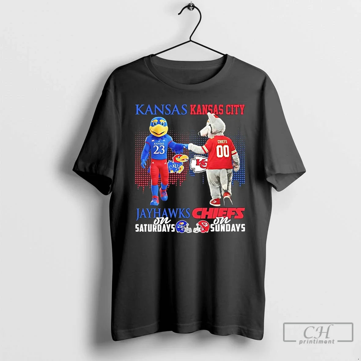 Classic Kansas Jayhawks Saturday Kansas City Chiefs Sundays Skyline Mascot T-Shirts, Hoodie, Sweatshirt - T-Shirt, Sweatshirt, Hoodie