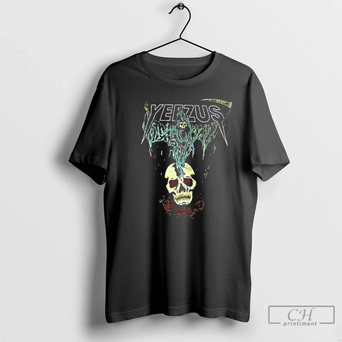 Classic Kanye West Ye Yeezus Grim Reaper Skull Roses T-Shirts, Hoodie, Sweatshirt - T-Shirt, Sweatshirt, Hoodie
