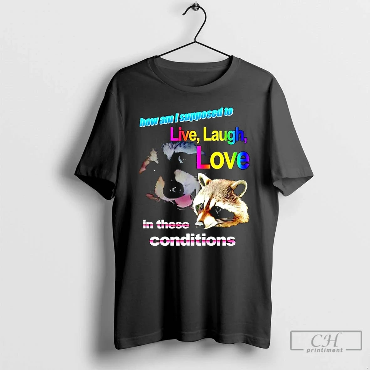 Classic Live Laugh Love Raccoon Rainbow T-Shirts, Hoodie, Sweatshirt - T-Shirt, Sweatshirt, Hoodie
