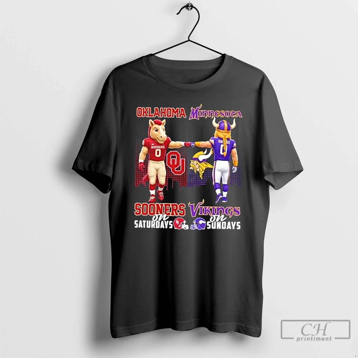 Classic Mascots Oklahoma Sooners Saturdays X Minnesota Vikings Sundays Skyline T-Shirts, Hoodie, Sweatshirt - T-Shirt, Sweatshirt, Hoodie