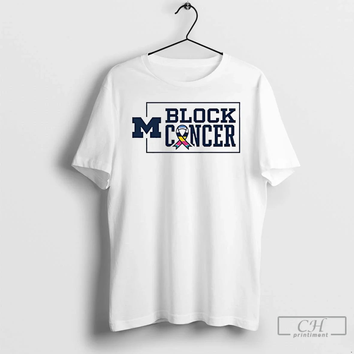 Classic Michigan Wolverines Block Cancer Ribbon 2025 T-Shirts, Hoodie, Sweatshirt - T-Shirt, Sweatshirt, Hoodie