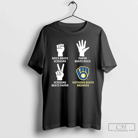 Classic Milwaukee Brewers Nothing Beats Rock Beats Scissors Paper Beats Rock Scissors Beats Paper T-Shirts, Hoodie, Sweatshirt - T-Shirt, Sweatshirt, Hoodie