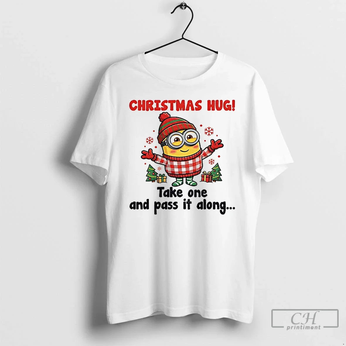Classic Minion Santa Hug Take One Pass Along T-Shirts, Hoodie, Sweatshirt - T-Shirt, Sweatshirt, Hoodie