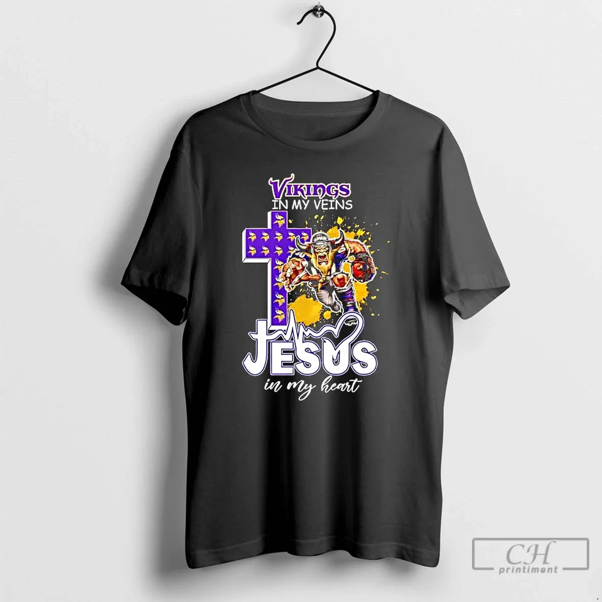 Classic Minnesota Vikings My Veins Jesus My Heart Features Football Player Logos T-Shirts, Hoodie, Sweatshirt - T-Shirt, Sweatshirt, Hoodie