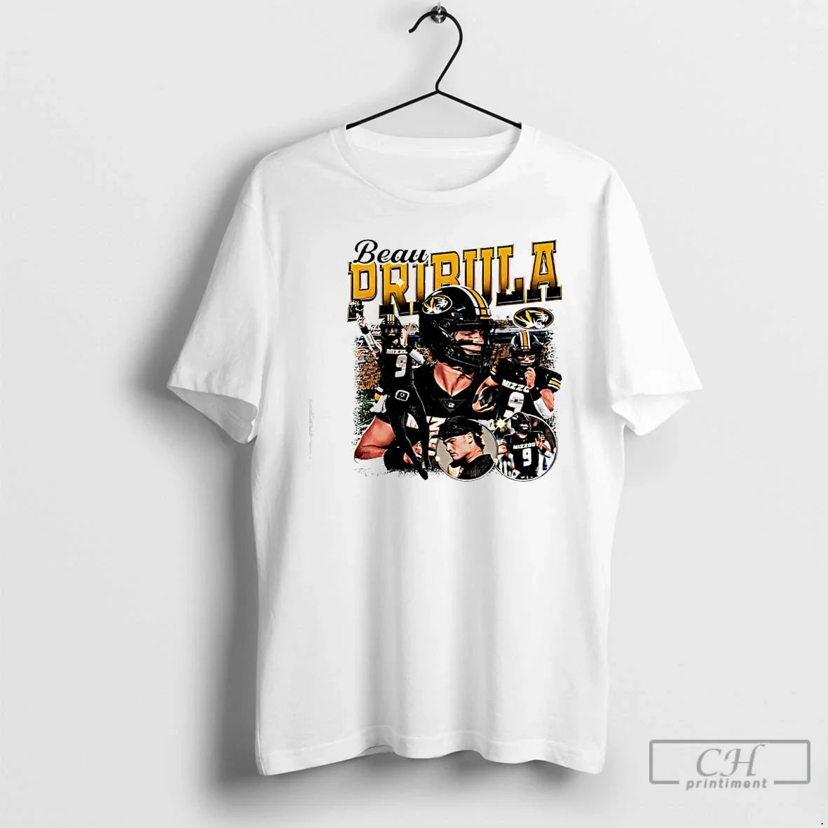 Classic Mizzou Tigers Nil Beau Pribula 9 Player T-Shirts, Hoodie, Sweatshirt - T-Shirt, Sweatshirt, Hoodie