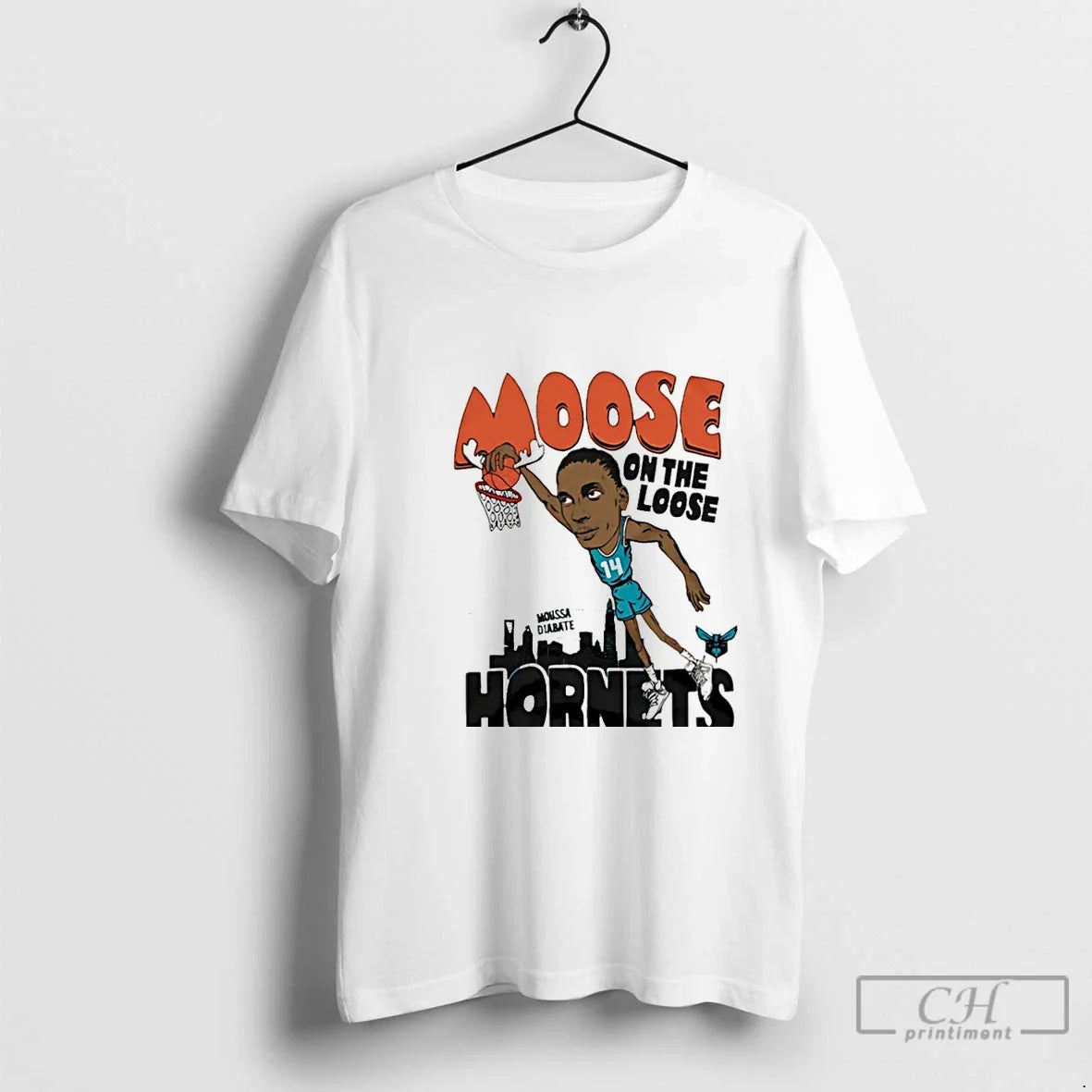 Classic Moussa Diabate Moose Loose Charlotte Hornets Caricature T-Shirts, Hoodie, Sweatshirt - T-Shirt, Sweatshirt, Hoodie
