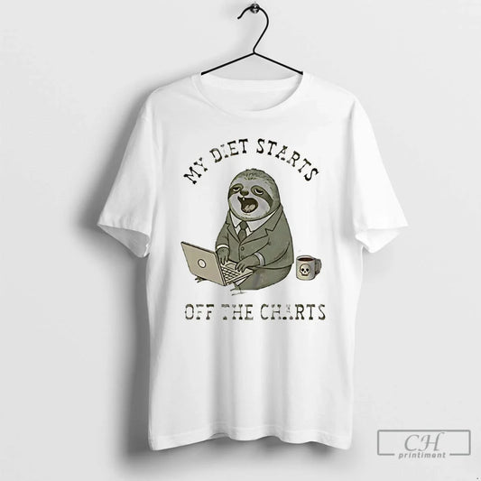 Classic My Diet Starts Off Charts Sloth T-Shirts, Hoodie, Sweatshirt - T-Shirt, Sweatshirt, Hoodie