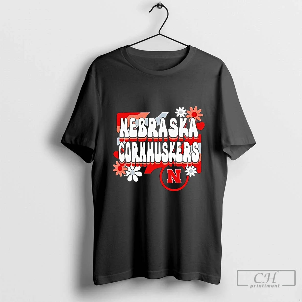 Classic Nebraska Cornhuskers Retro Flower Blackshirt T-Shirts, Hoodie, Sweatshirt - T-Shirt, Sweatshirt, Hoodie