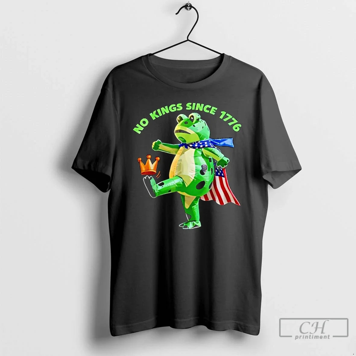 Classic No Kings Since 1776 Portland Frog Kicking Crown T-Shirts, Hoodie, Sweatshirt - T-Shirt, Sweatshirt, Hoodie