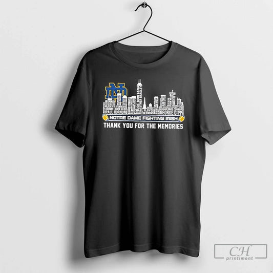 Classic Notre Dame Fighting Irish Names City Thank You Memories Skyline T-Shirts, Hoodie, Sweatshirt - T-Shirt, Sweatshirt, Hoodie