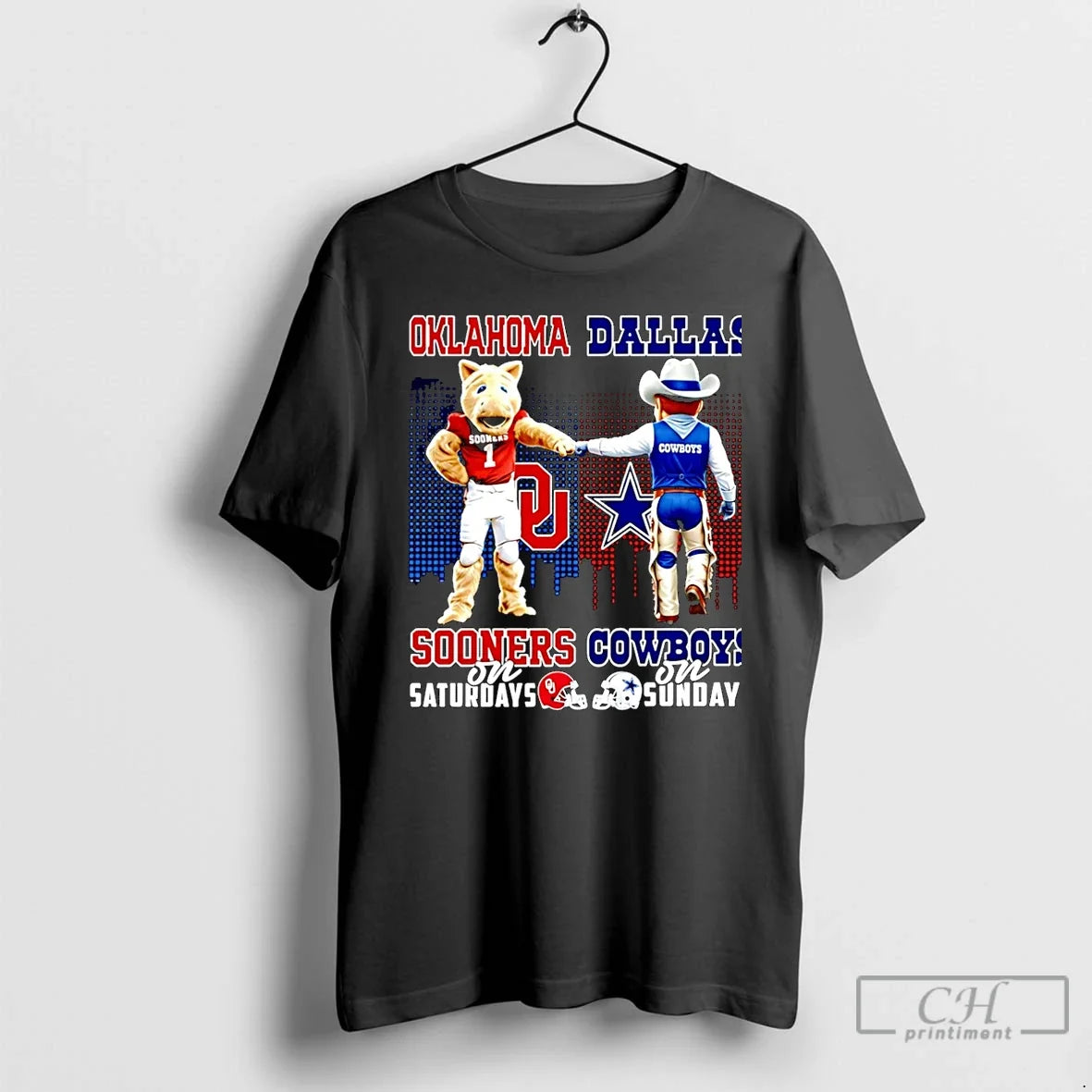 Classic Oklahoma Sooners Saturdays Vs Dallas Cowboys Sundays Mascot Skyline T-Shirts, Hoodie, Sweatshirt - T-Shirt, Sweatshirt, Hoodie