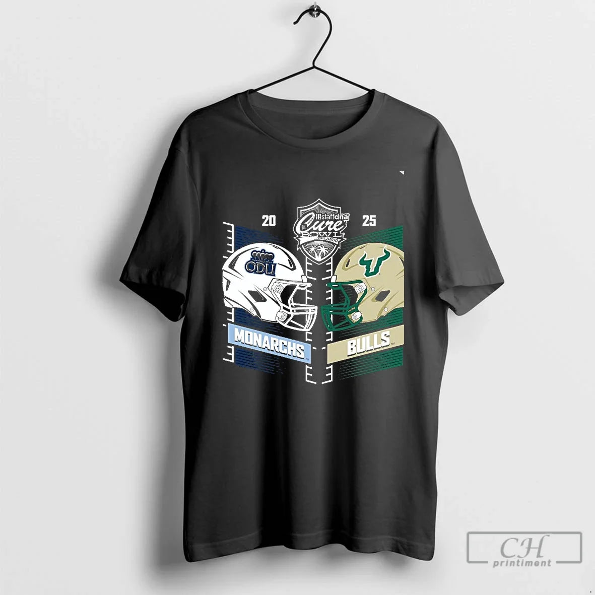 Classic Old Dominion Monarchs Vs South Florida Bulls 2025 Cure Bowl Head Head Chriast T-Shirts, Hoodie, Sweatshirt - T-Shirt, Sweatshirt, Hoodie