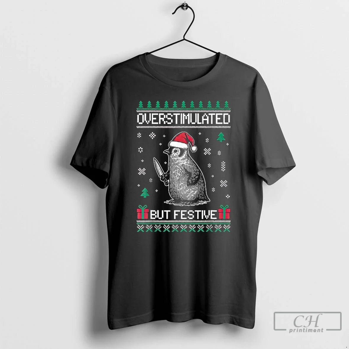 Classic Overstimulated But Festive Ugly Penguin Knife T-Shirts, Hoodie, Sweatshirt - T-Shirt, Sweatshirt, Hoodie