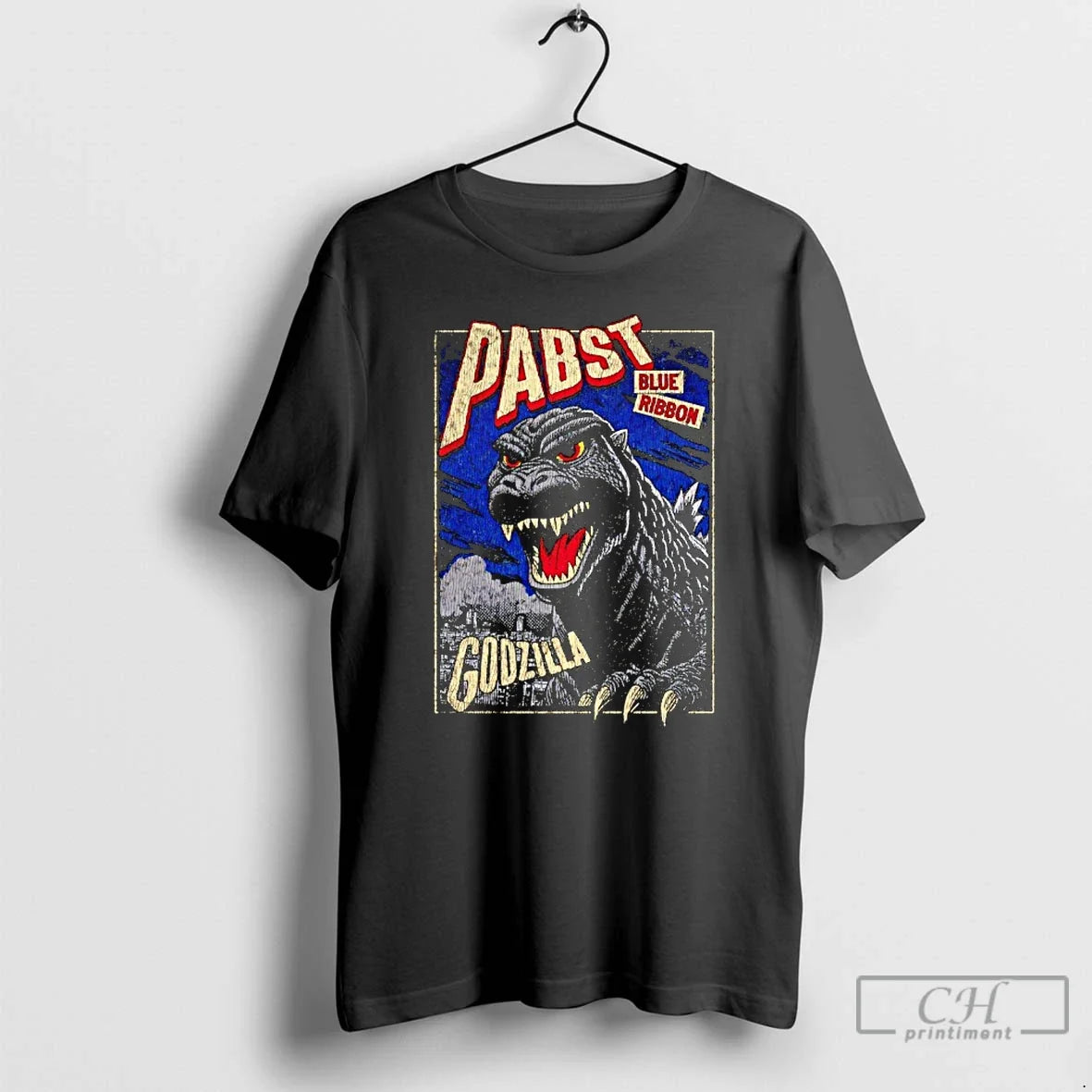 Classic Pabst Blue Ribbon Godzilla Clawed Ribbon Vintage T-Shirts, Hoodie, Sweatshirt - T-Shirt, Sweatshirt, Hoodie