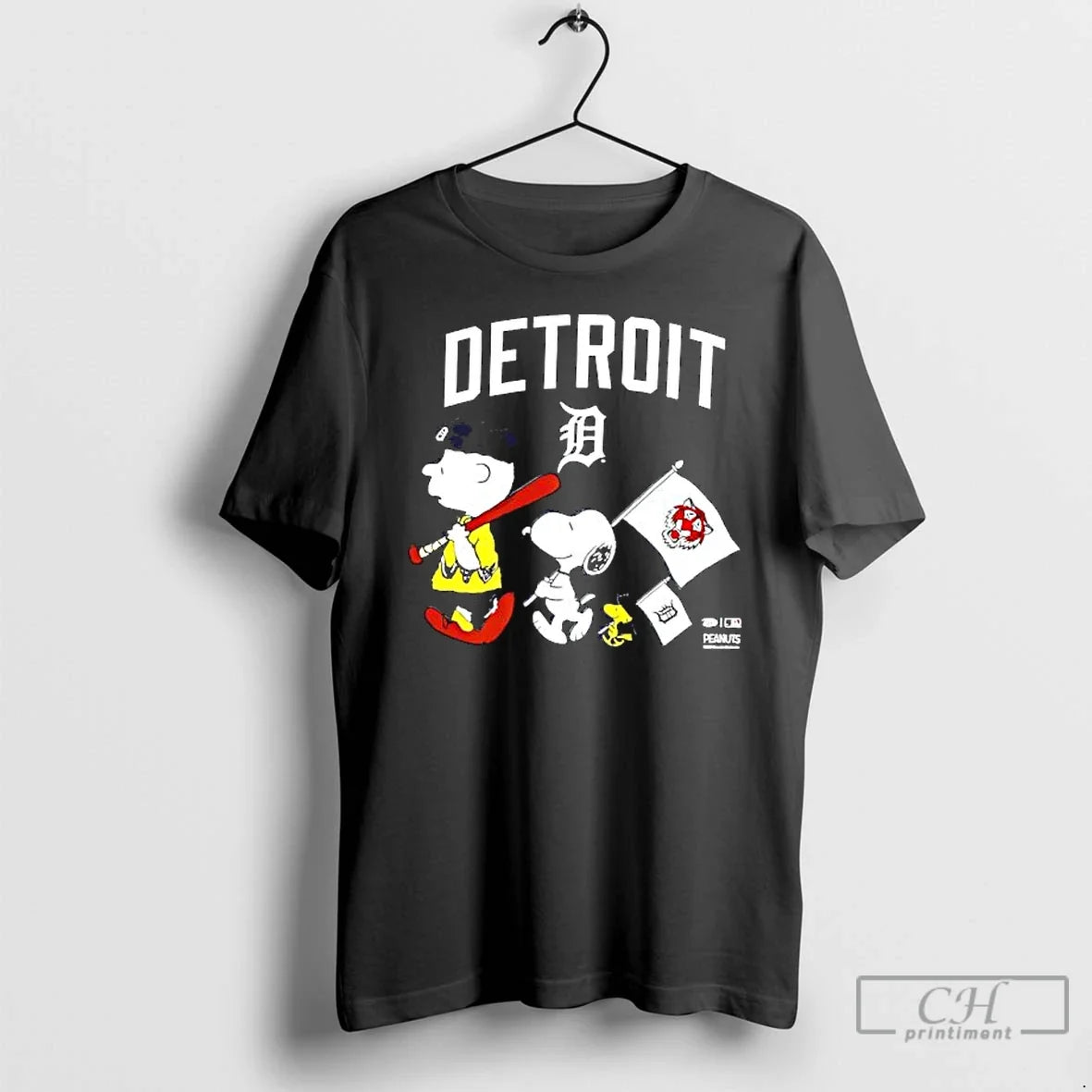 Classic Peanuts Chracters Flag Detroit Tigers T-Shirts, Hoodie, Sweatshirt - T-Shirt, Sweatshirt, Hoodie