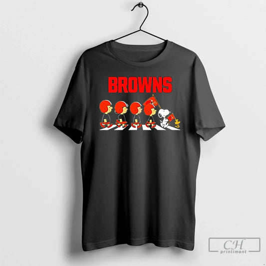 Classic Peanuts X Cleveland Browns Football Flag Walking T-Shirts, Hoodie, Sweatshirt - T-Shirt, Sweatshirt, Hoodie