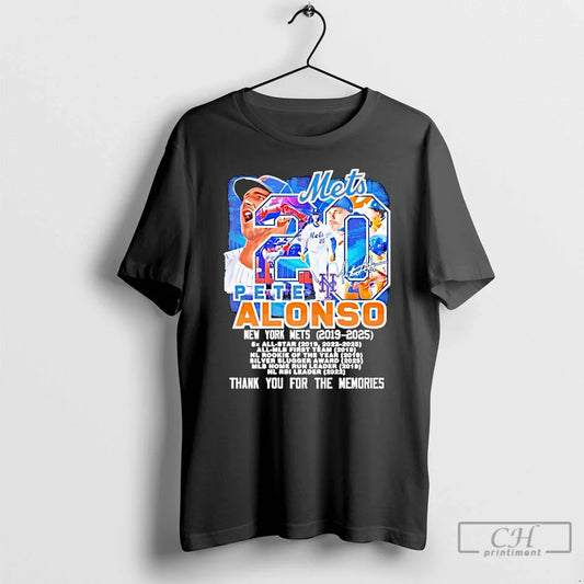 Classic Pete Alonso 20 New York Mets 2019 2025 Thanh You Memories T-Shirts, Hoodie, Sweatshirt - T-Shirt, Sweatshirt, Hoodie