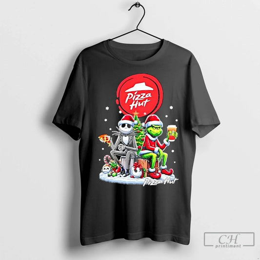 Classic Pizza Hut X Grinch Jack Skellington Unwilling Friends Merry T-Shirts, Hoodie, Sweatshirt - T-Shirt, Sweatshirt, Hoodie