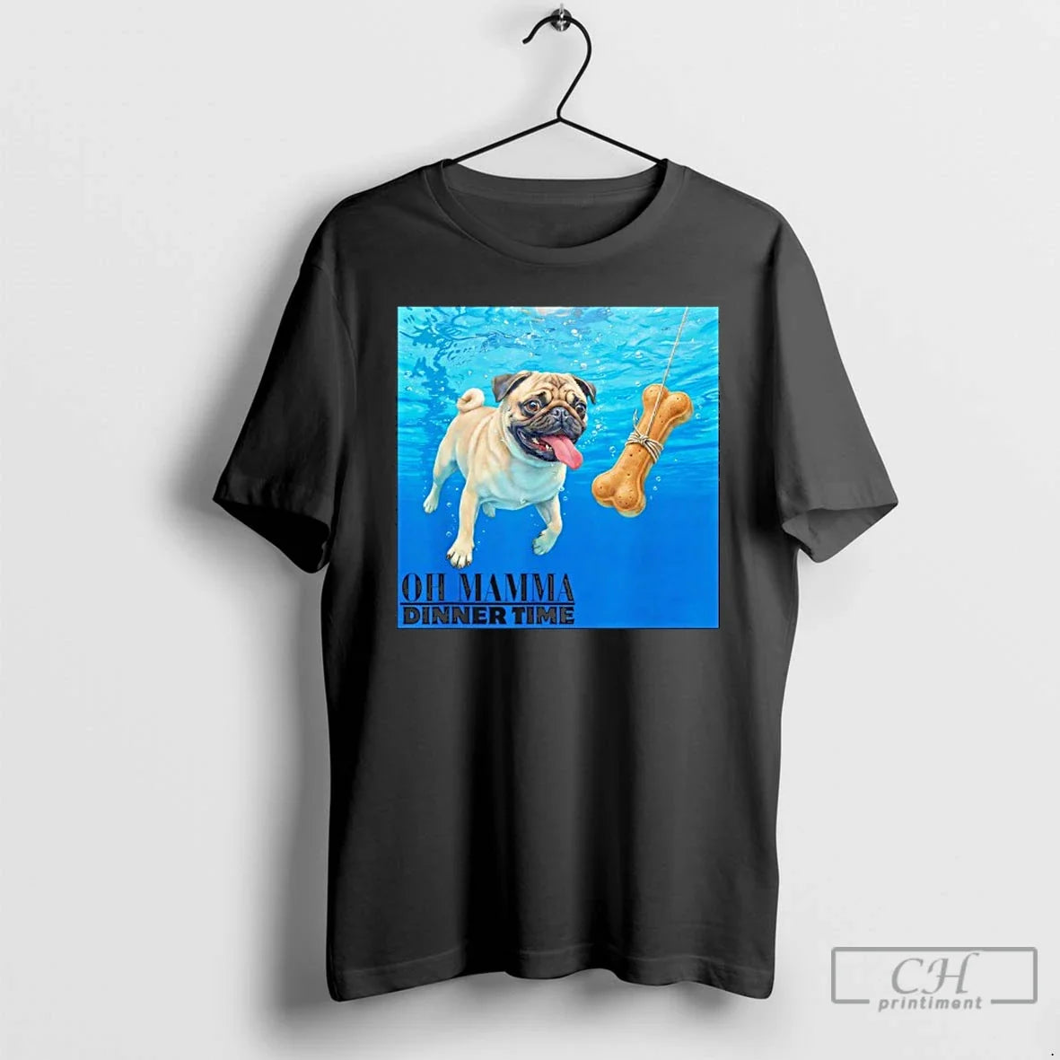 Classic Pug Swimming Underwater Oh Mamma Dinner Time T-Shirts, Hoodie, Sweatshirt - T-Shirt, Sweatshirt, Hoodie