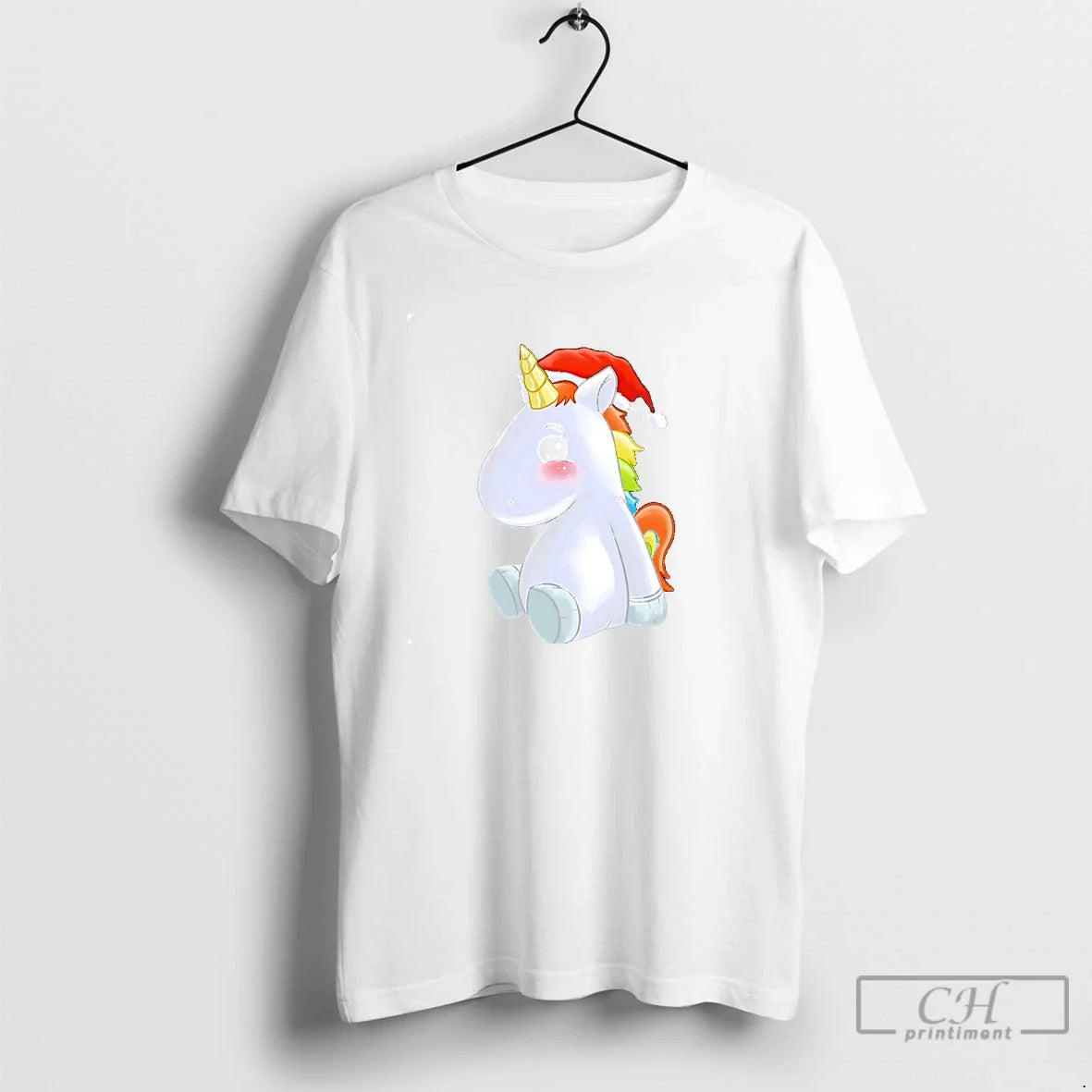 Classic Rainbow Unicorn Santa Hat Cute T-Shirts, Hoodie, Sweatshirt - T-Shirt, Sweatshirt, Hoodie