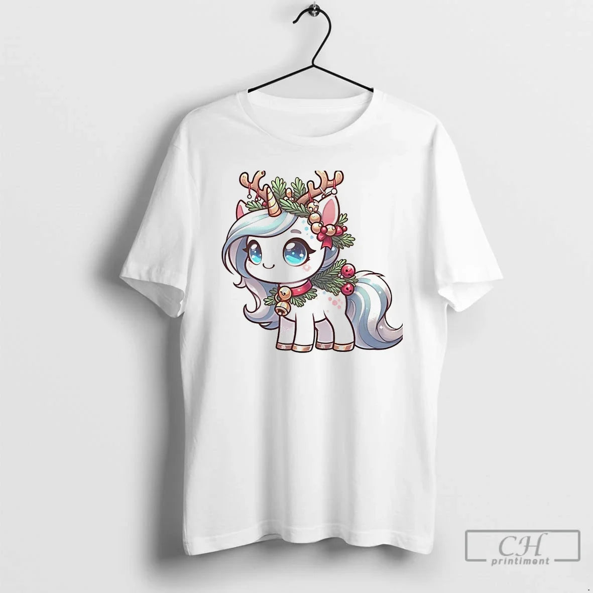 Classic Reindeer Unicorn Bells Holly White T-Shirts, Hoodie, Sweatshirt - T-Shirt, Sweatshirt, Hoodie