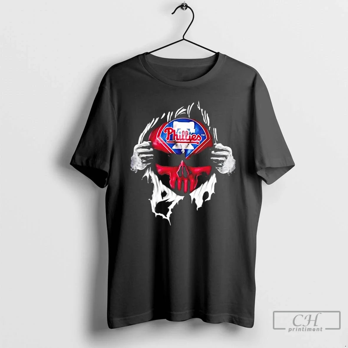 Classic Ripped Chest Skull Deep Philadelphia Phillies Till Grave T-Shirts, Hoodie, Sweatshirt - T-Shirt, Sweatshirt, Hoodie
