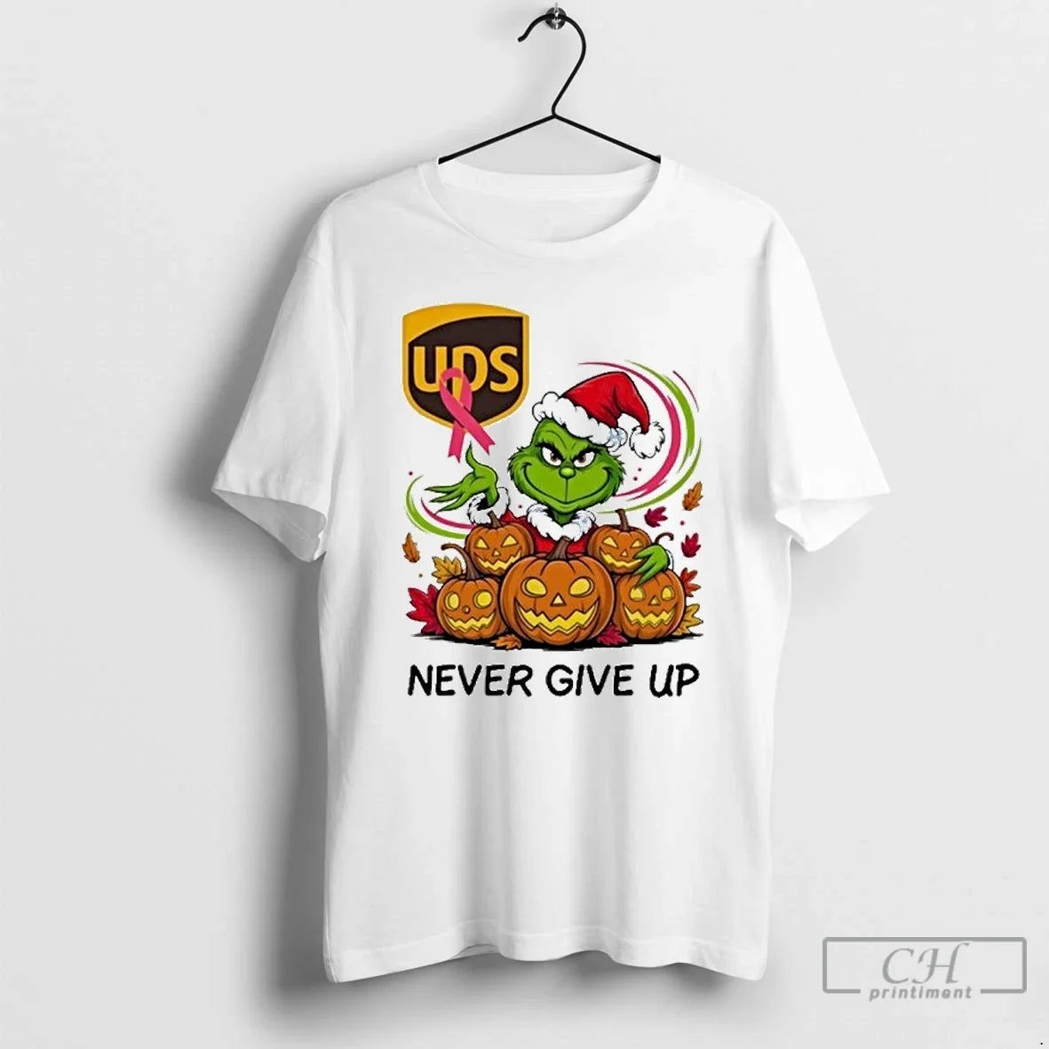 Classic Santa Grinch Never Give Up Ups Logo T-Shirts, Hoodie, Sweatshirt - T-Shirt, Sweatshirt, Hoodie