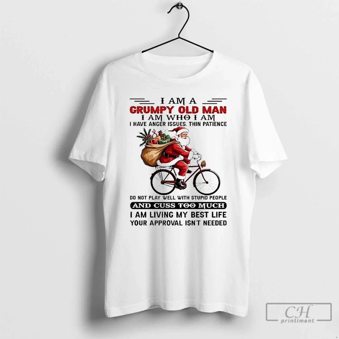 Classic Santa Riding Bike I Am Grumpy Old Man I Am Who I Am T-Shirts, Hoodie, Sweatshirt - T-Shirt, Sweatshirt, Hoodie