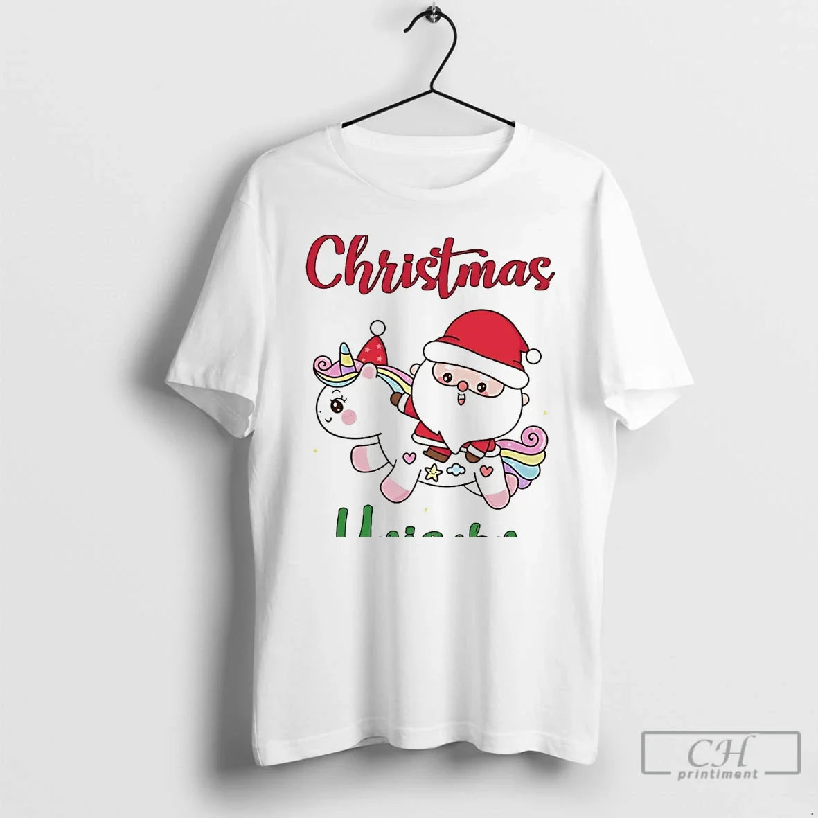 Classic Santa Riding Unicorn Cute White T-Shirts, Hoodie, Sweatshirt - T-Shirt, Sweatshirt, Hoodie