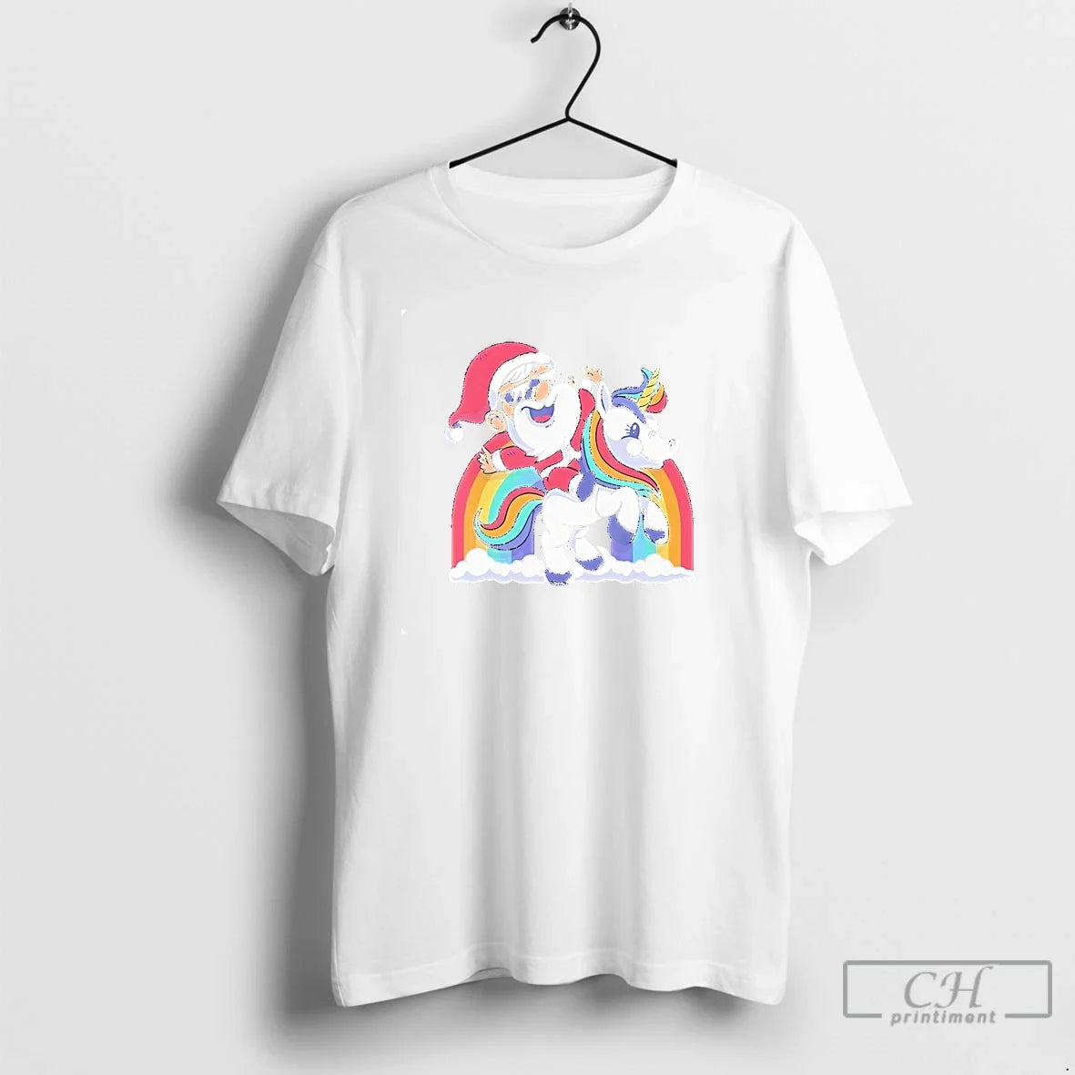 Classic Santa Riding Unicorn Rainbow Clouds T-Shirts, Hoodie, Sweatshirt - T-Shirt, Sweatshirt, Hoodie