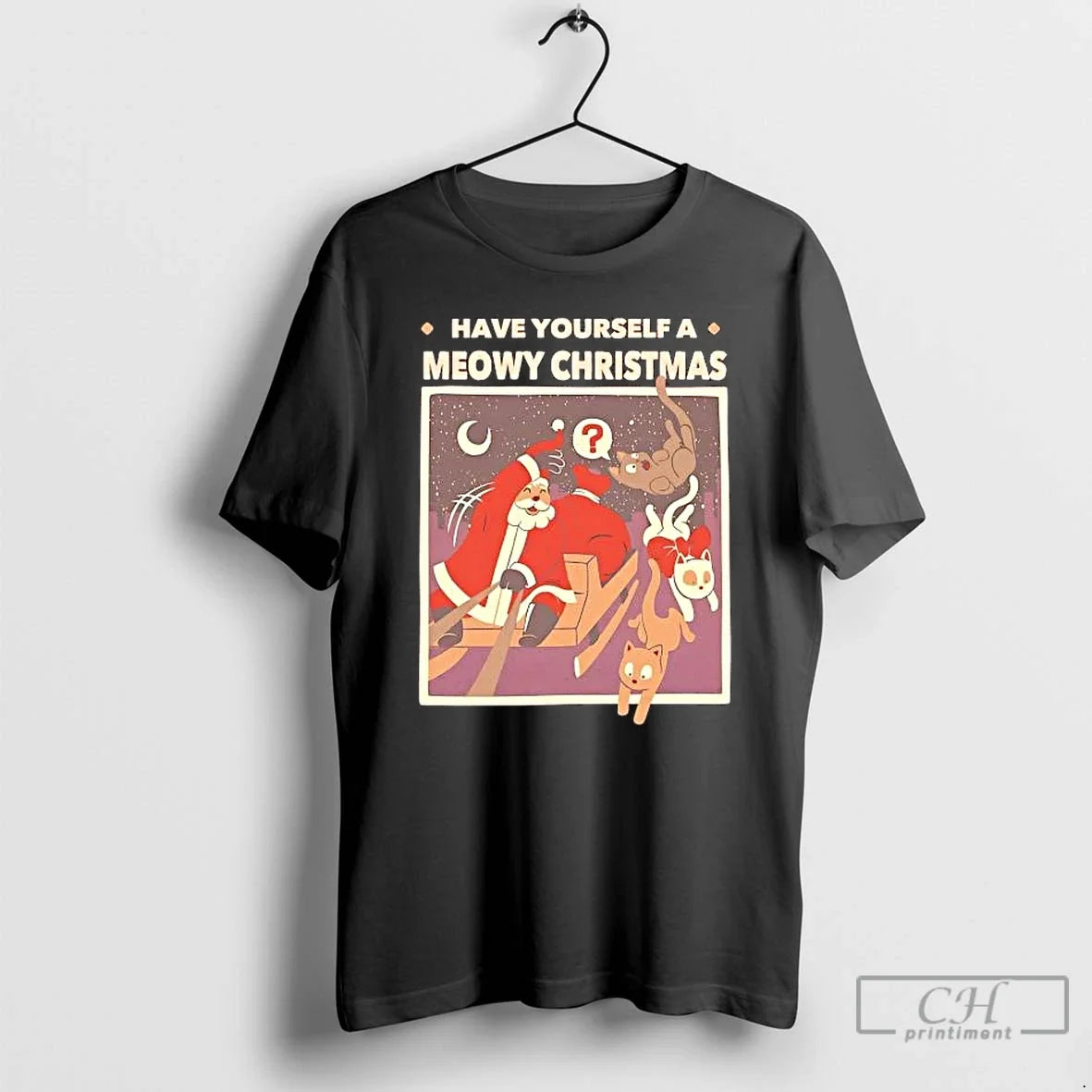 Classic Santa Sleigh Have Yourself Meowy T-Shirts, Hoodie, Sweatshirt - T-Shirt, Sweatshirt, Hoodie