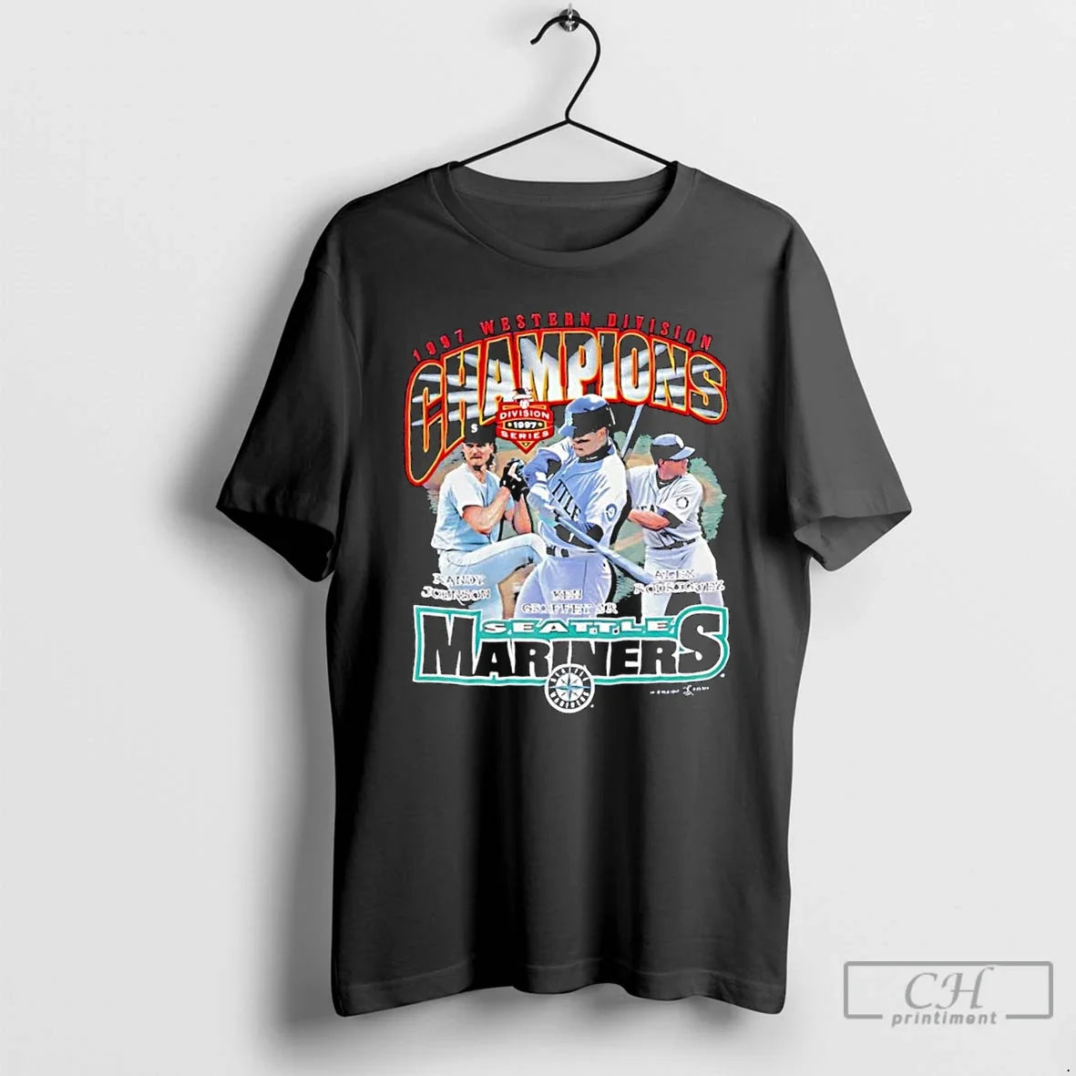 Classic Seattle Mariners 1997 Western Division Champions Randy Johnson Ken Griffey Jr Alex Rodriguez T-Shirts, Hoodie, Sweatshirt - T-Shirt, Sweatshirt, Hoodie