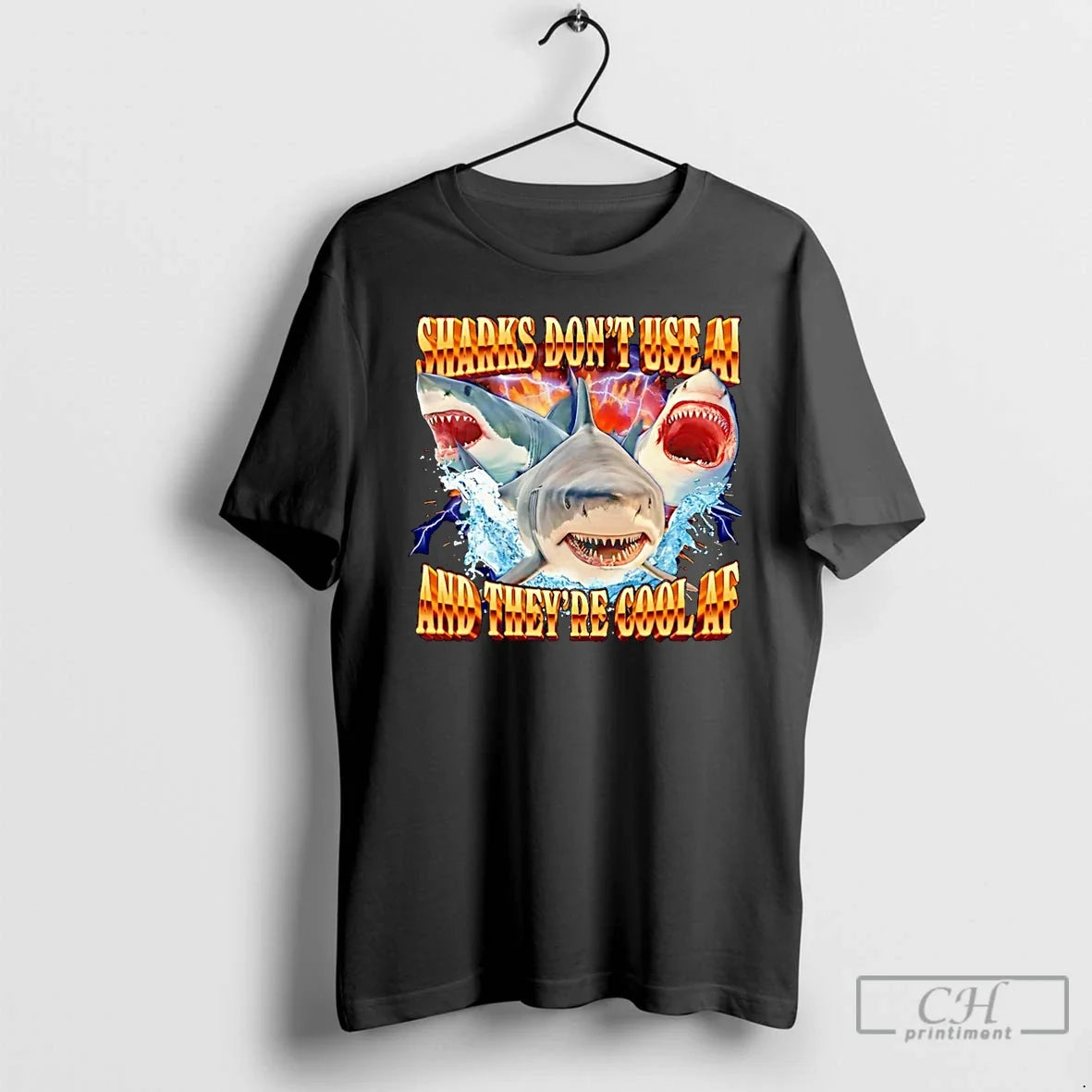 Classic Sharks Dont Use Ai Theyre Cool Af T-Shirts, Hoodie, Sweatshirt - T-Shirt, Sweatshirt, Hoodie