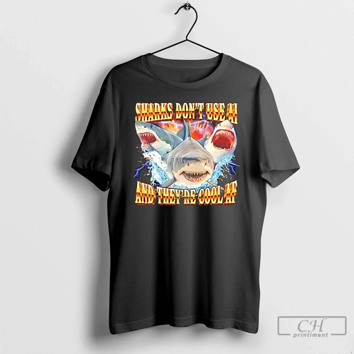 Classic Sharks Dont Use Ai Theyre Cool Af 90s Bootleg T-Shirts, Hoodie, Sweatshirt - T-Shirt, Sweatshirt, Hoodie